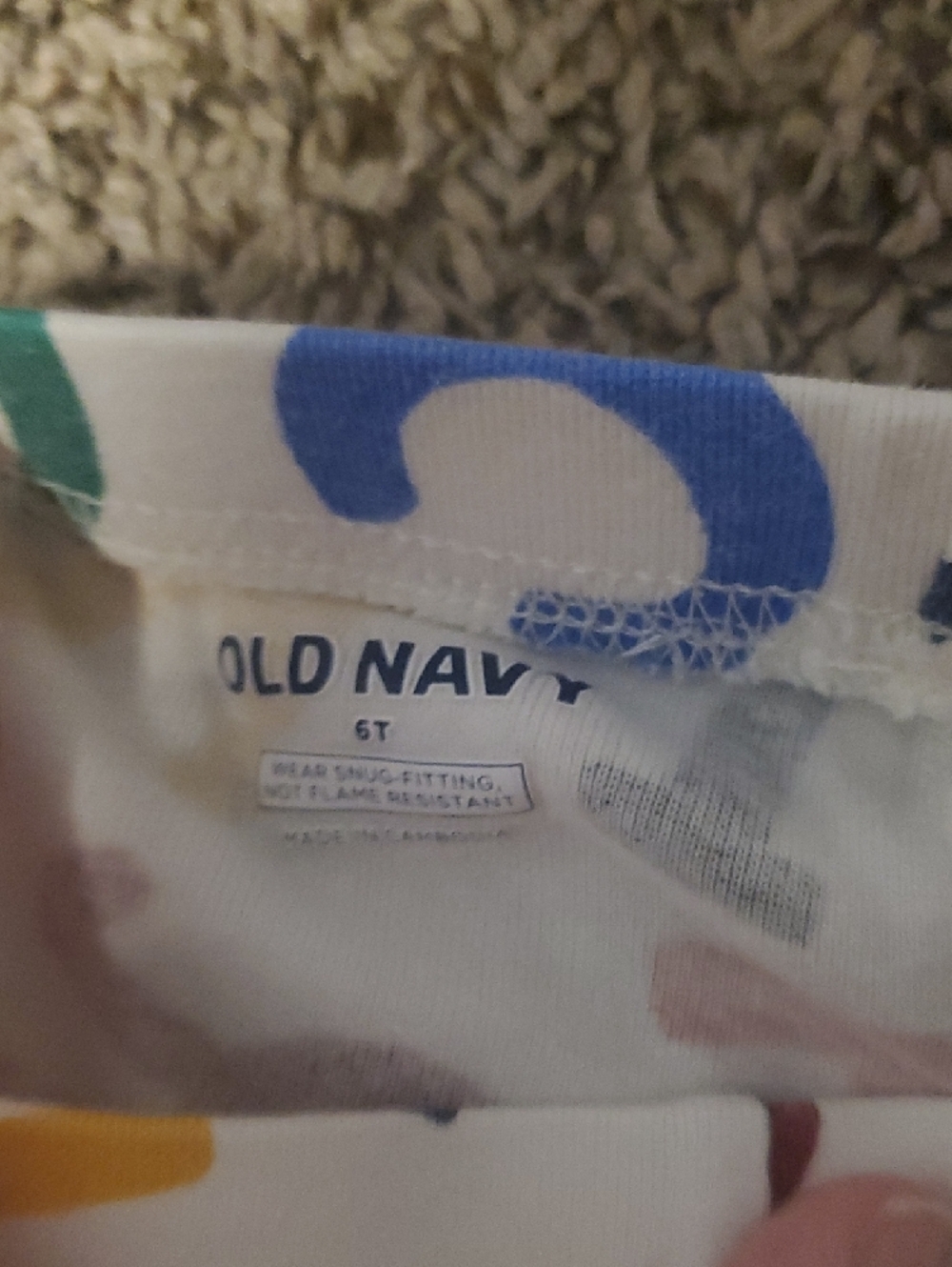 Old Navy Colorful Alphabet Kids Pajama Set - White Base - Picture 6 of 6